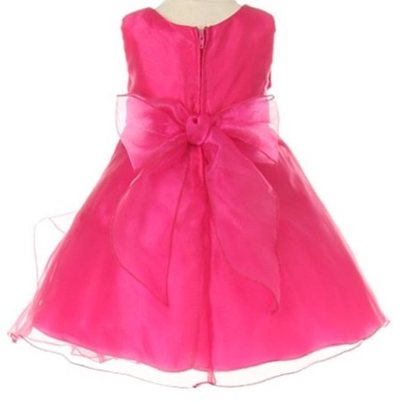 Infant Baby Girls' Dazzling Cascade Ruffle Christmas Holiday Flowers Girl Dress - Picture 2 of 2